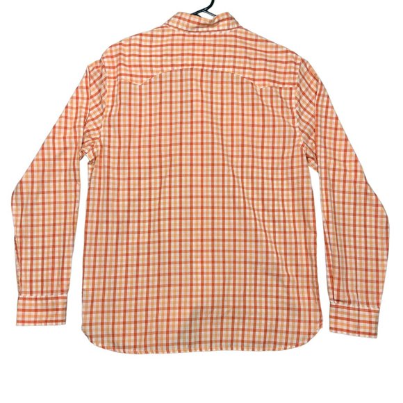 Levis Western Shirt Mens Large Pearl Snap Cowboy Country Retro Orange Plaid Stri - Picture 6 of 13